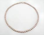 Perlenkette lila<br>Perlen Größe<br>6.0 - 6.5 mm