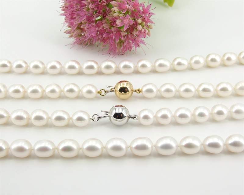 Perlenkette mit ovalen Perlen online kaufen