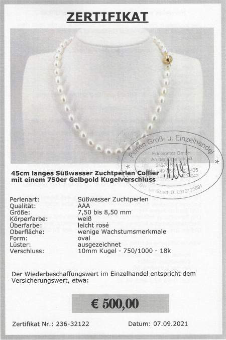 Perlenkette mit ovalen Perlen online kaufen