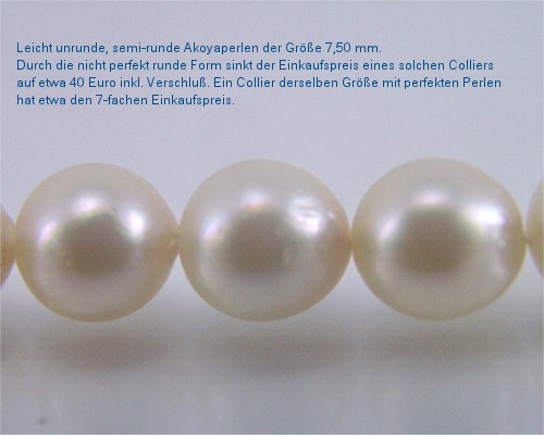 leicht unrunde, semirunde Perlen