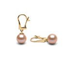 Perlen Ohrringe rosa<br>Perlen Größe<br>7.0 - 8.0 mm